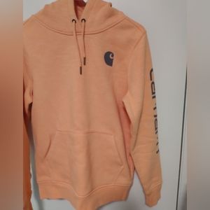 Never worn peach colored Carhartt hoodie thick sweatshirt